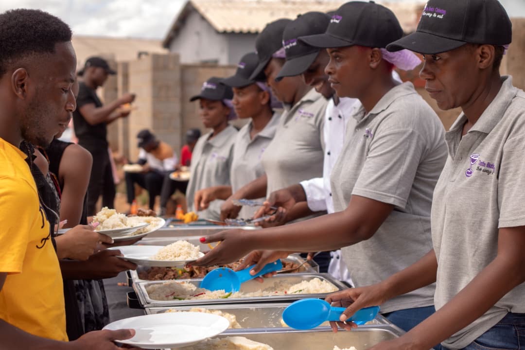 Elegant outdoor catering event setup